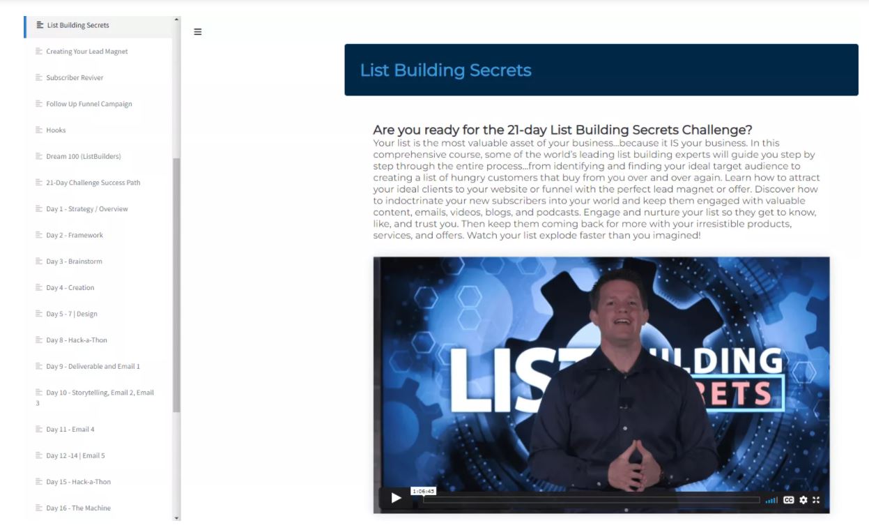 List Building Secrets’ Training