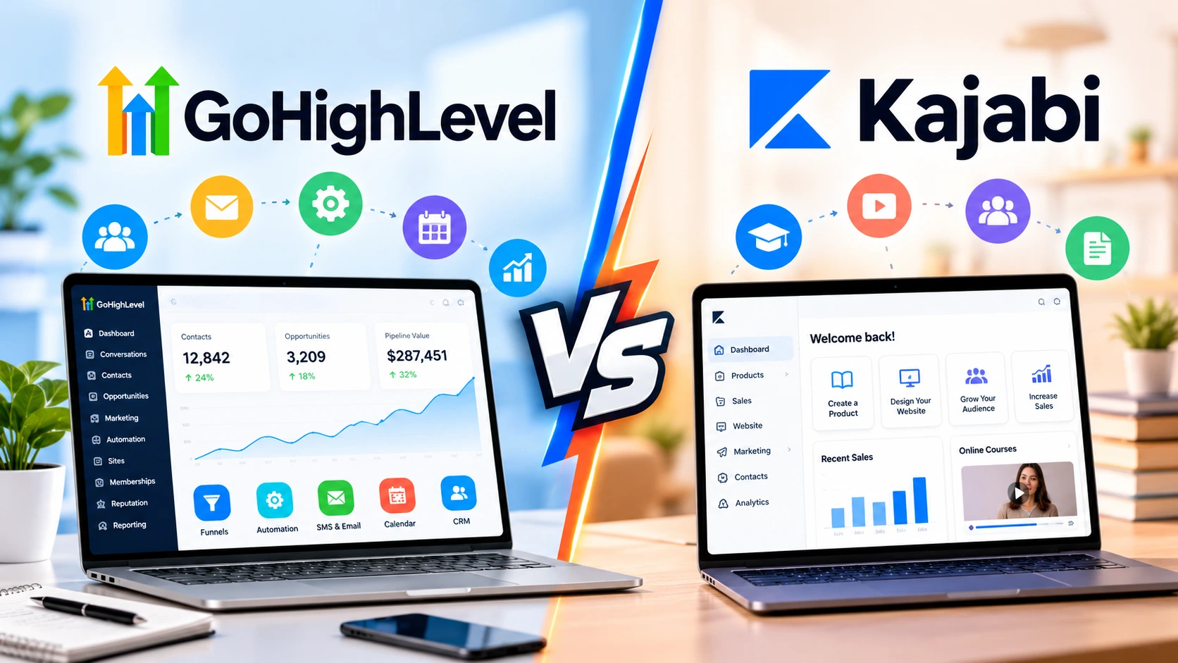 GoHighLevel vs Kajabi