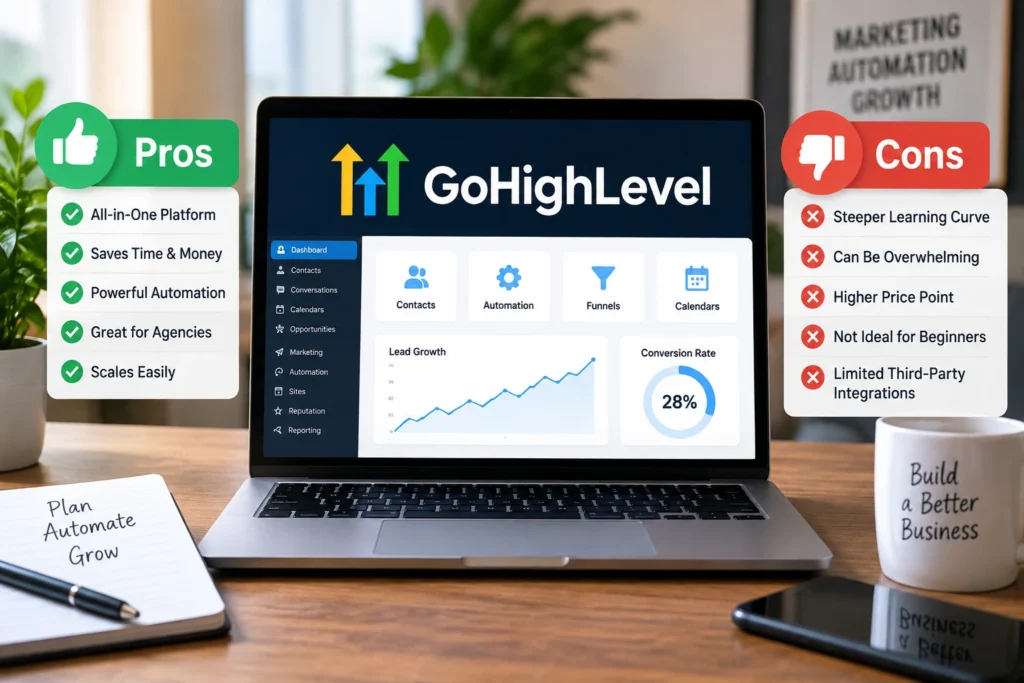 GoHighLevel Pros and Cons
